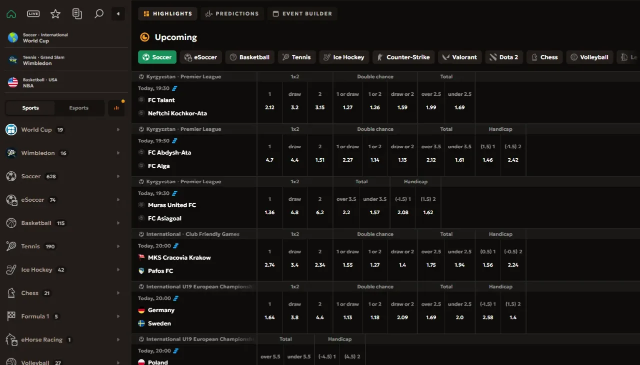 Sportweddenschappen bij Dragobet bij Dragobet Casino
